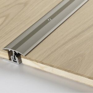 Transition profile in aluminium for engineered wood flooring Stainless steel, floor coverings 8–18 mm, solid steel, 1739875, 1000x45x0 mm