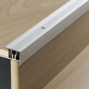 Stair edge profile in aluminium for engineered wood flooring Silver floor coverings 8-18 mm silver 1739874 2600x52x0 mm