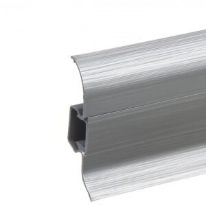 Lišta soklová PVC Cezar PREMIUM Classic Striebro (brúsený hliník) M201 59x22x2200 mm