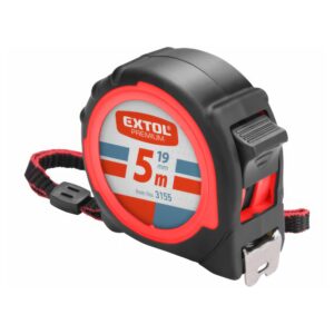Meter zvinovací pogumovaný, 5m/šírka pásu 19mm, 1x brzda, EXTOL PREMIUM