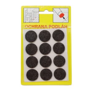 Podložky Filcové samolepiace Hnedé, Typ 104 - priemer 21 mm, hr. 3 mm, 12 ks/bal