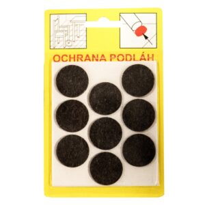 Podložky Filcové samolepiace Hnedé, Typ 109 - priemer 26 mm, hr. 3 mm, 9 ks/bal