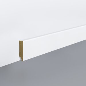 Lišta soklová Egger 58 hranatá "Budget" L201 RAL9016 MDF fólia Biela pretierateľná 58x16x2400 mm