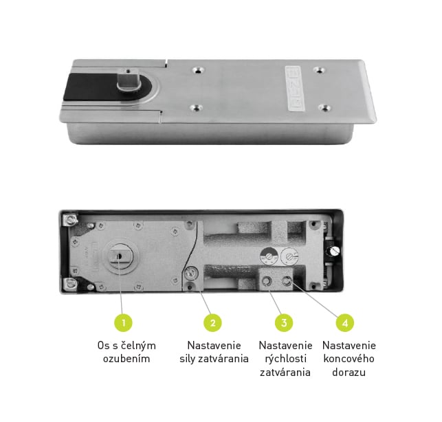 GZ - TS 500 NV 1-4 Podlahový samozatvárač