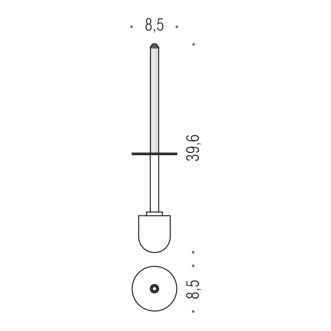 CB - HERMITAGE B3358 - Náhradná WC kefa
