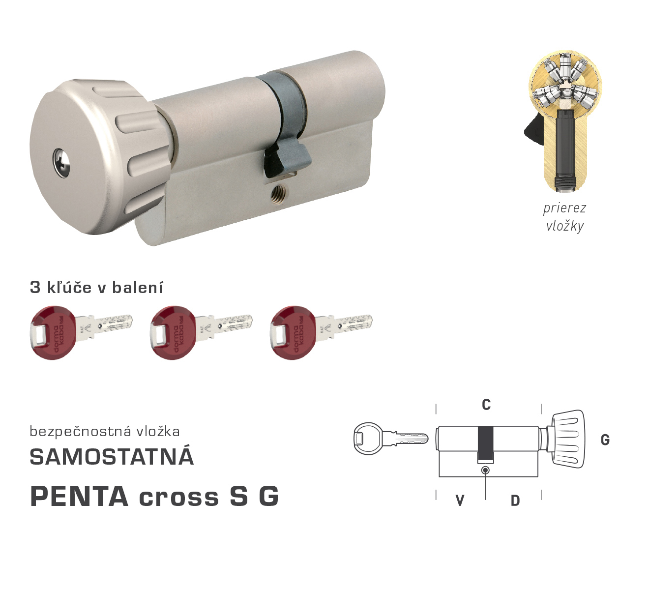 DK - PENTA cross S G - s gombíkom