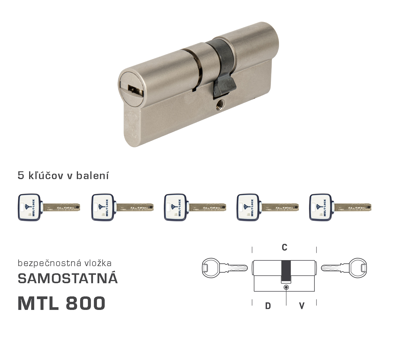 MTL - Mul-T-Lock MTL800 S obojstranná BSZ