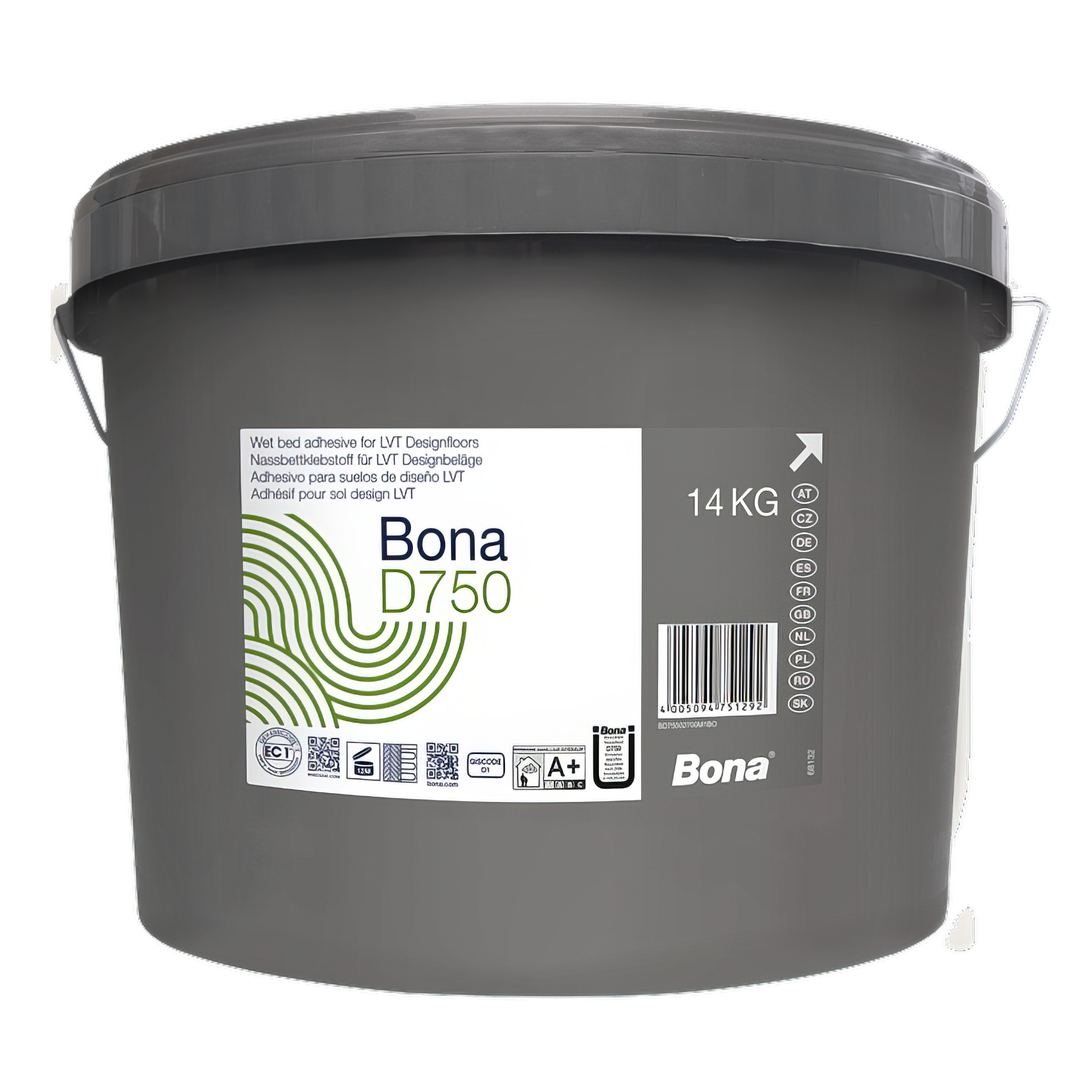 Lepidlo Bona D750, 14 kg 1-zložkové disperzné s vláknami, na PVC a Vinyl