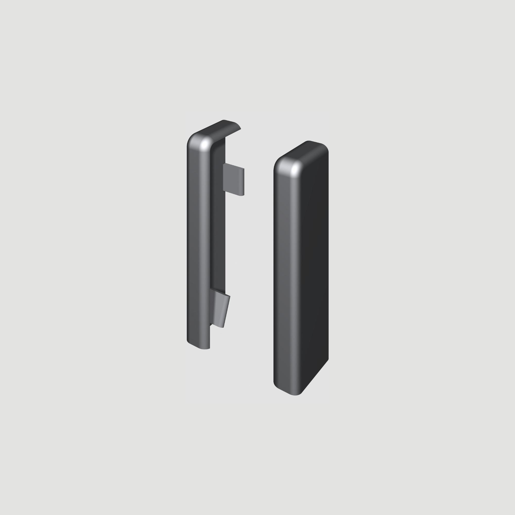Prvky Egger 58 "cubical" Universal strieborné - Ukončenie ľavé+pravé 1860348 (1+1 ks/bal)